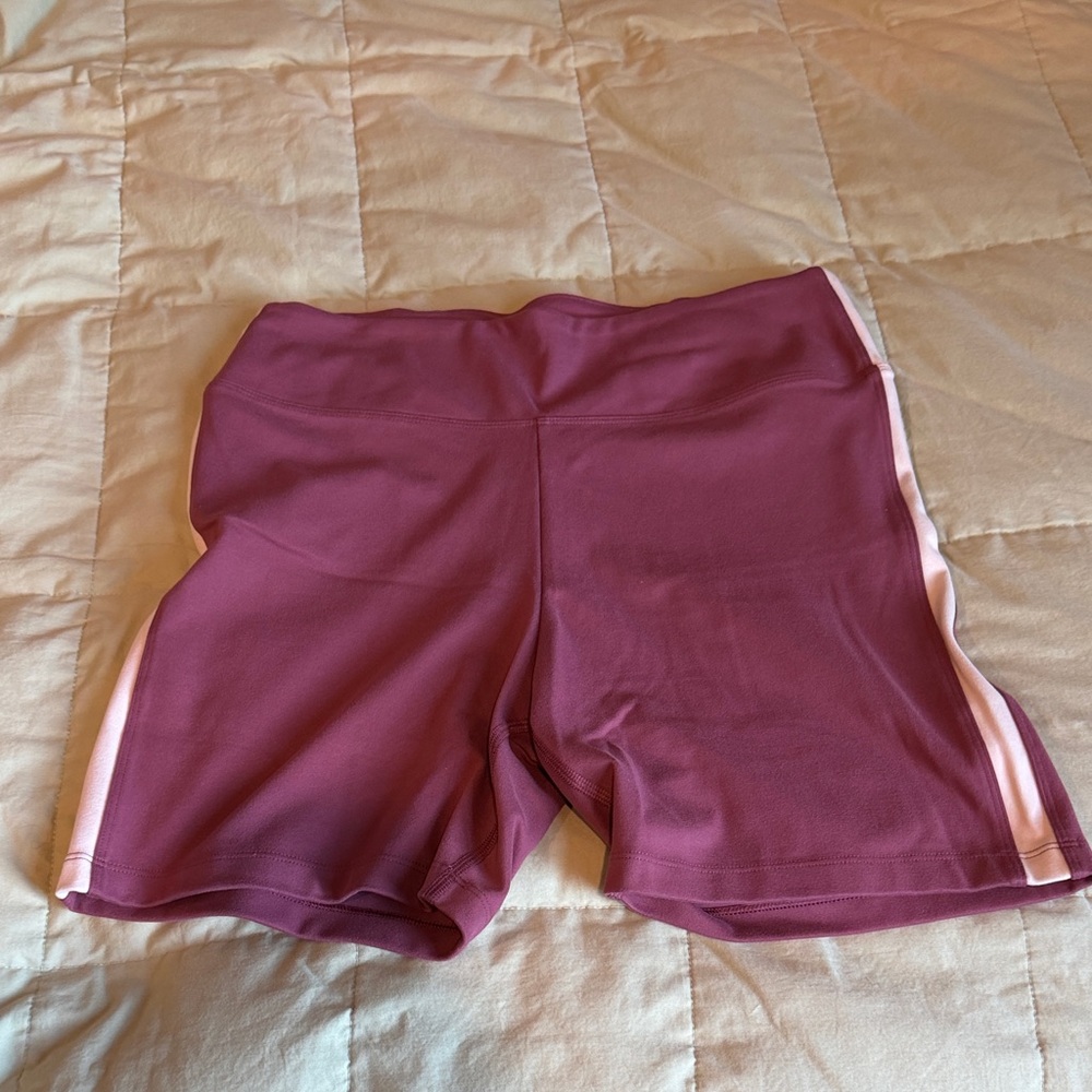 PINK Victoria's Secret Mauve Bike Shorts with White Side Stripe
